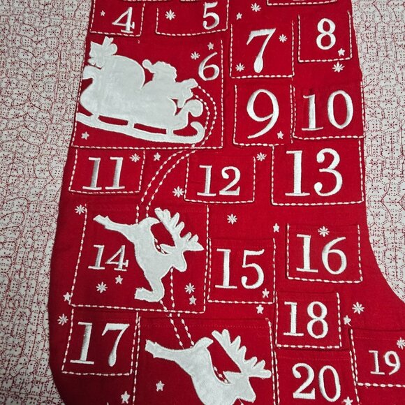 Balson Hill Jumbo Stocking Countdown to Christmas  Wall Hanging 30" advent 24 da - Picture 3 of 7
